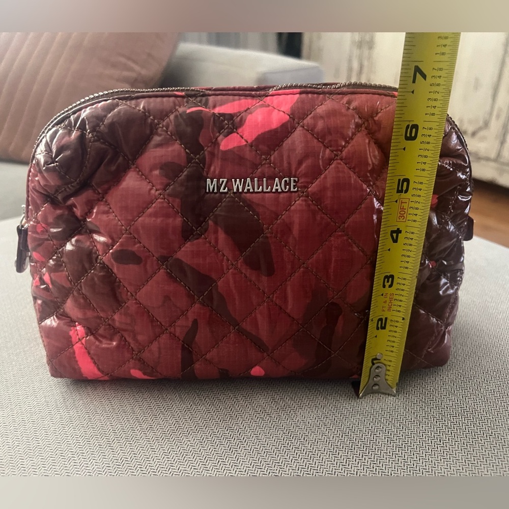 MZ Wallace Pink and Brown Camo Mica Quilted Cosmetic Case - Picture 8 of 9